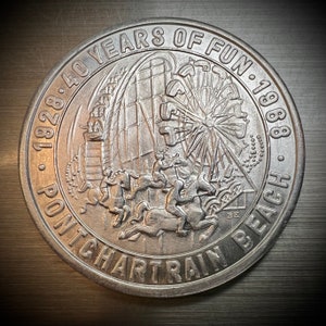 Beautiful 1968 Mardi Gras Doubloon 250th Anniversary of Pontchartrain Beach NOLA