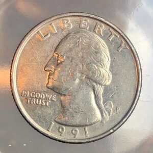 1991 P Overweight Quarter with Thick Raised Doubled Rim + Off Centered!