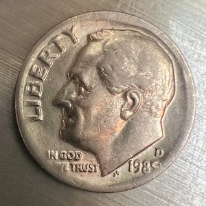 1985 D Weak Strike Roosevelt Dime Error Die Adjustment