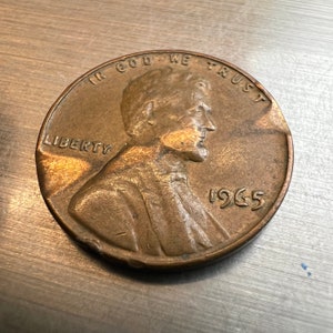 1965 Lincoln Penny Odd Double Clip, Rim Indents, Cuds + Thick Lettering