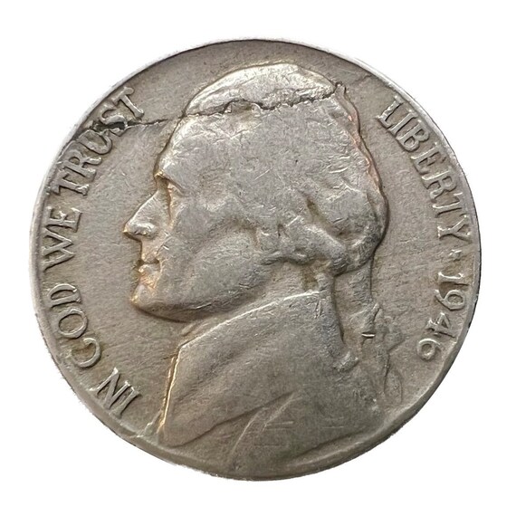 1946年 Jefferson nickel error 1946 Jefferson Nickel Error Silver NO MINT MARK RARE | eBay