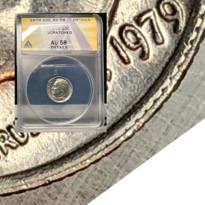 1979 Roosevelt Dime Doubled Rim ANACS Certified