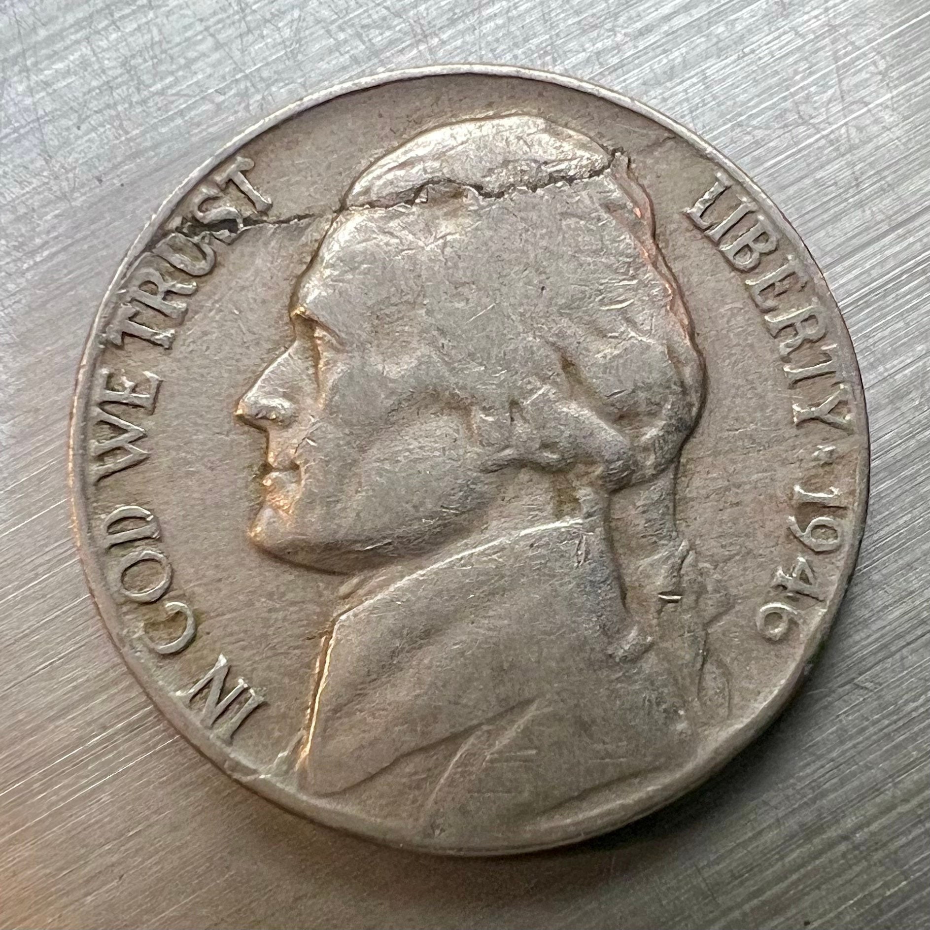 1946 Jefferson Nickel Lamination/partial Delamination Error - Etsy