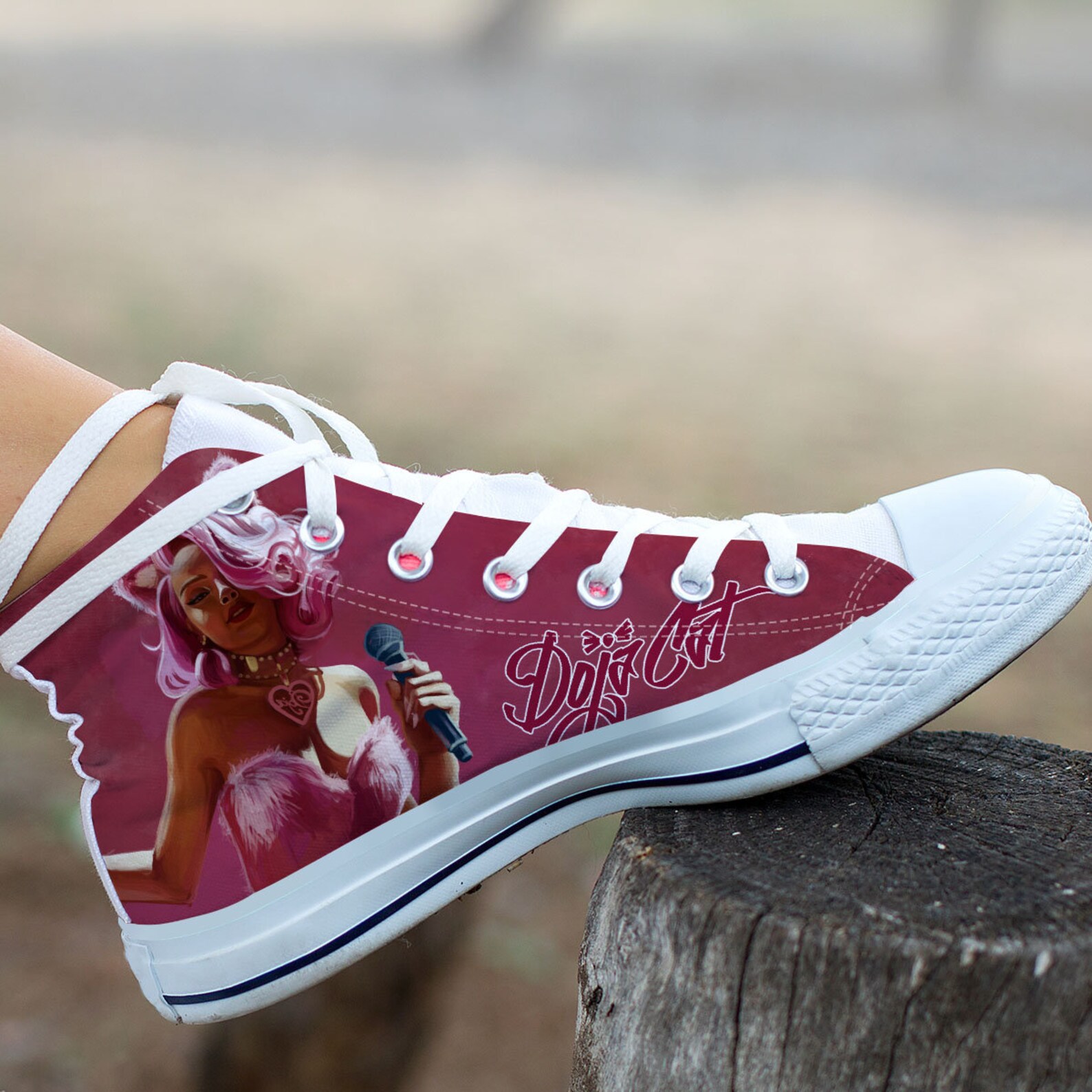 Doja Cat Canvas Hightops Doja Cat Custom Canvas Shoes Doja Etsy UK