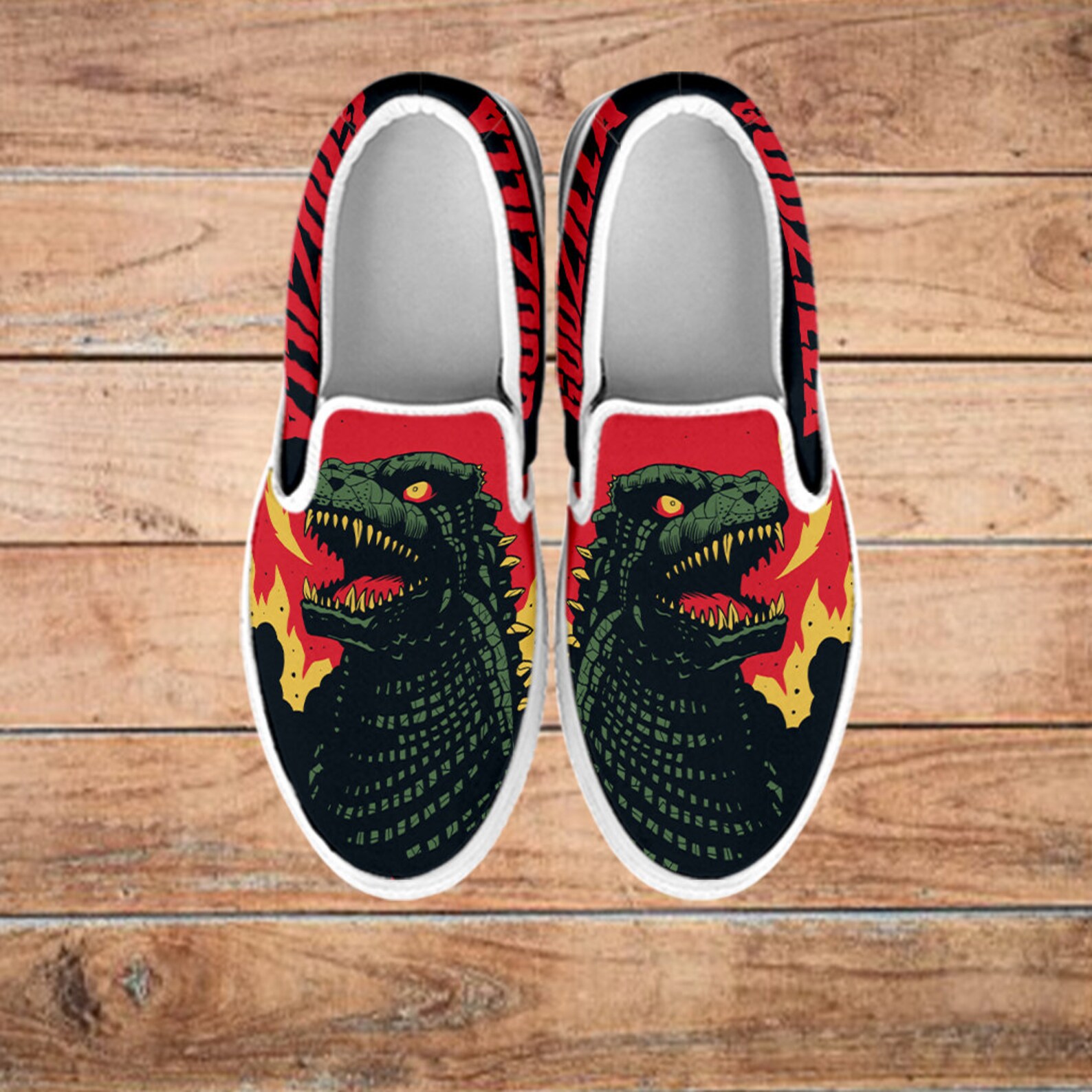 Godzilla Custom Shoes Godzilla Vs Kong Shoes King of Etsy