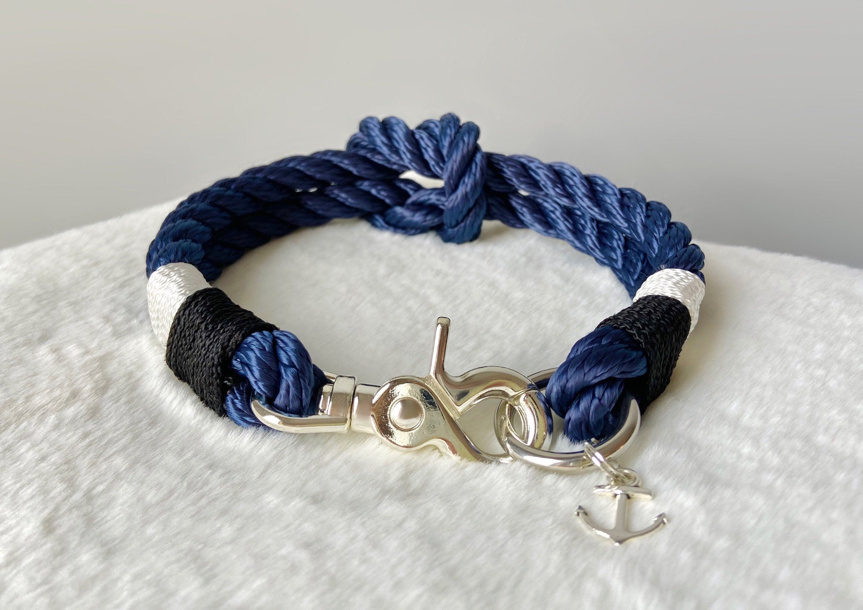 Rope Dog Collar Anchor Harbor Nautical Dog Etsy