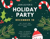 Basic Holiday Invitation with Snowman and Candy Canes