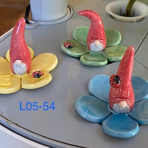 Set of 3 Ceramic Aerogarden Hydroponic Pod Covers Gnomes: Blanks, Rings (for seeds) or Slots (for plant cuttings).