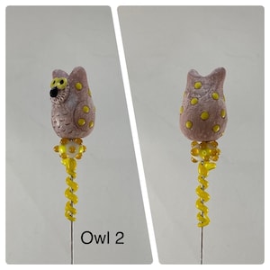 Outdoor/Indoor Ceramic Owl Plant Stake