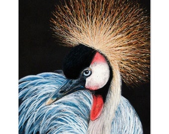 Crowned Crane Poster | Animal Poster | 8x10" Poster | Animal Art | Wildlife poster | Wildlife Art | Crane Art | Bird Poster | Bird Art