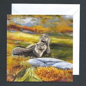 Otter Wenskaart | Dierlijke Kunst | Lege wenskaart | Wildlife Card | Wenskaarten voor elke gelegenheid | Liefdadigheidskaart