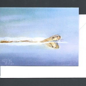 Otter Wenskaart | Dierenwensenkaart | Otter Art | Wild Animal Art | Lege kaart | Bedankkaart | Liefdadigheidskaart