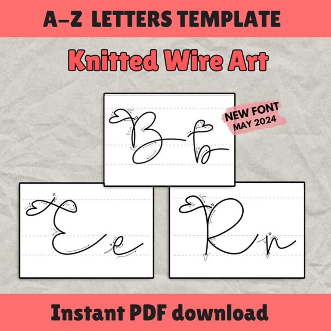 Knitted Wire Art Template Letter Wire Template Printable Wire Art ...