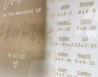 Wedding Package, Acrylic Signage Package, Welcome Sign, Seating Plan, Table Numbers