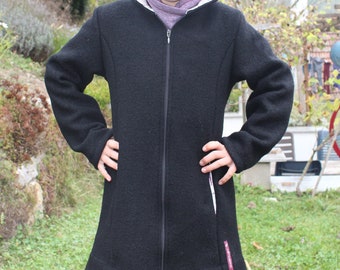 LSERVER Mädchen Jacke Kinder Kapuzenjacke mit süße Aufdruck Wasserdicht Mantel für Frühling und Herbst