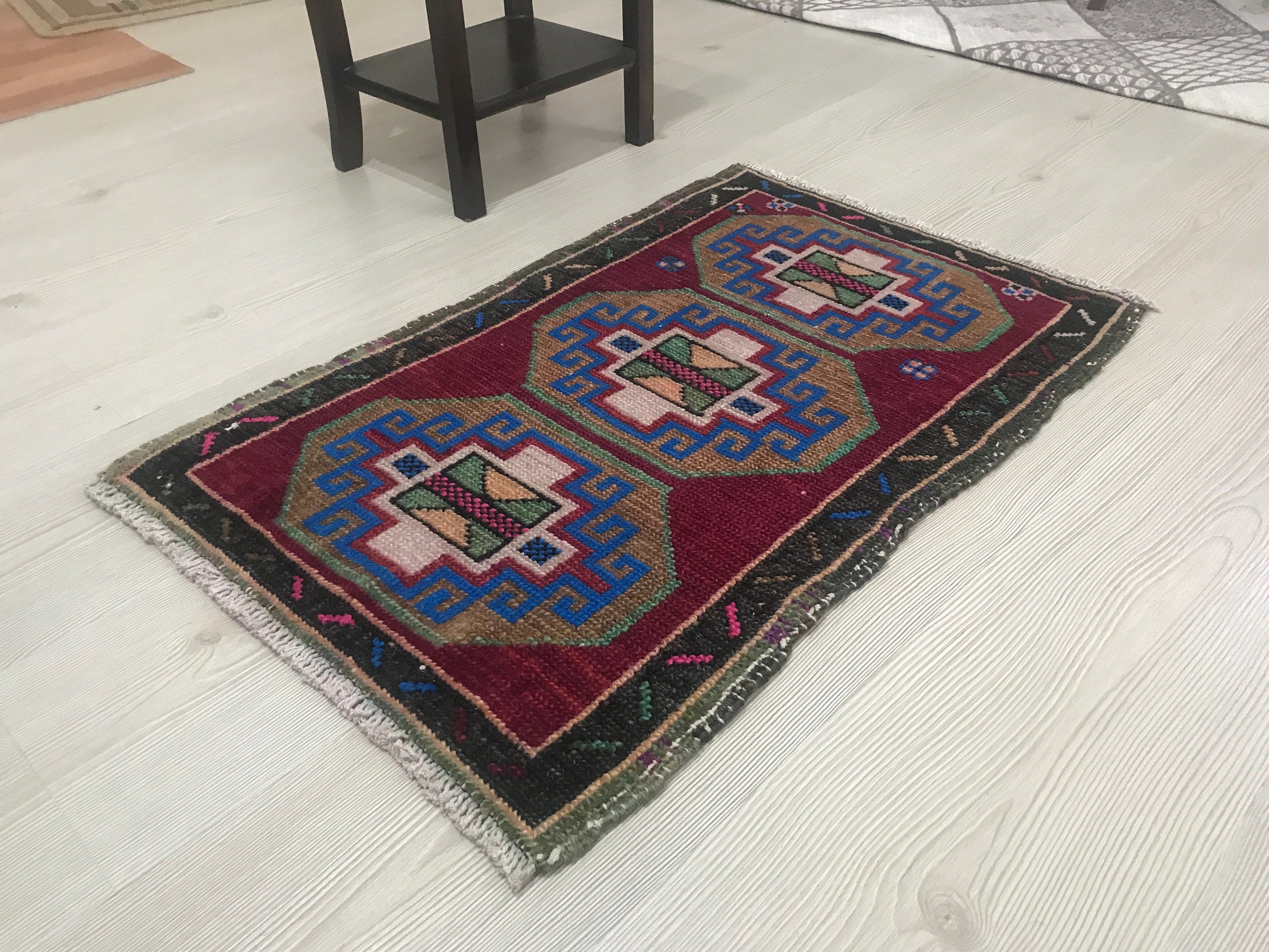 Turkish Bath Mat 19.68x29.13 Inch Bath Mat Boho Handknotted Etsy