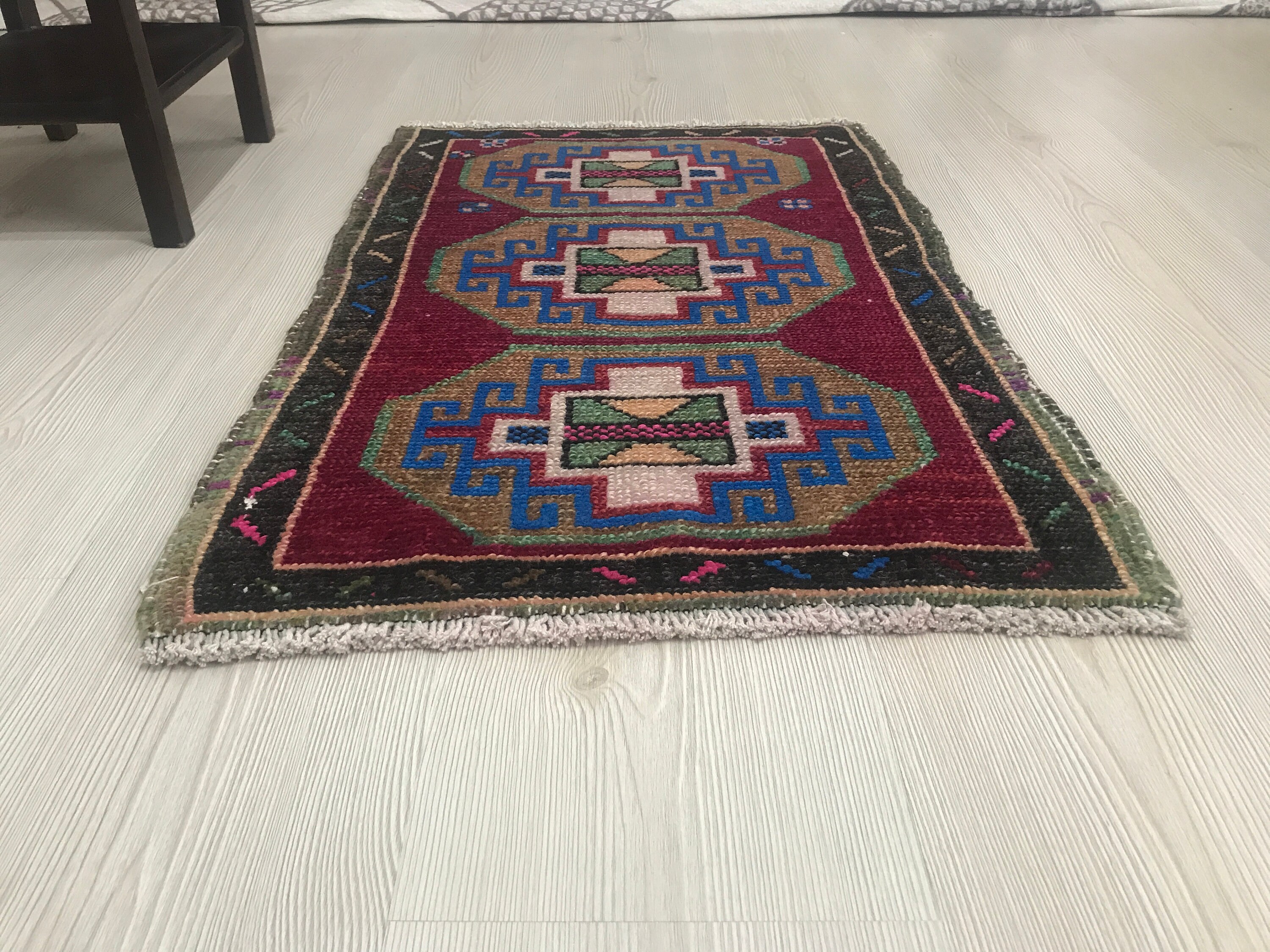 Turkish Bath Mat 19.68x29.13 Inch Bath Mat Boho Handknotted Etsy