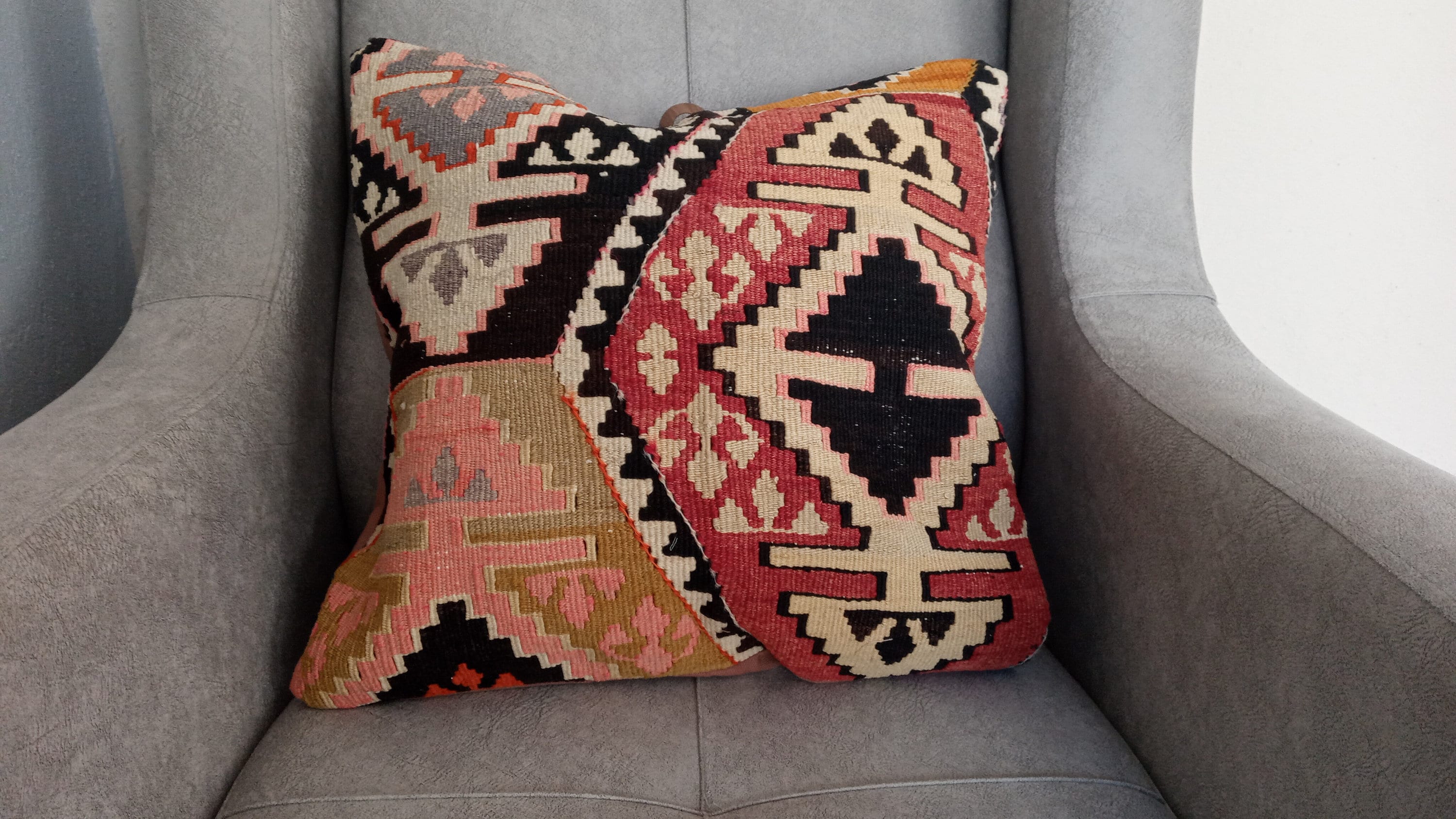 Ethnic Pillow 18.11x18.11 Inch Rustic Style Pillow Cushion Etsy UK