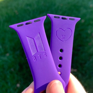 Custom laser engraved Kpop silicone Apple Watch band, 38-40, 42-44mm, Kpop Gift, Birthday Gift, Kpop watchband