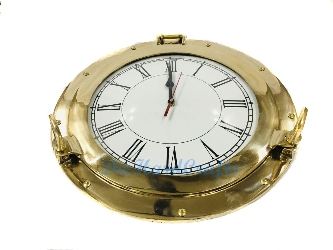 12 Antique Marine Brass Ship Porthole Clock Nautical Etsy