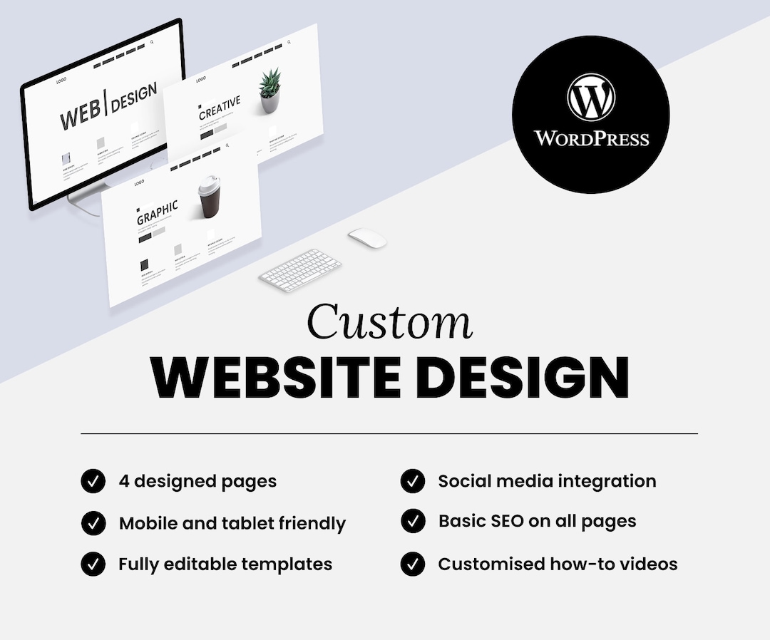 Fully Bespoke Custom Wordpress Website - Design and Build - Etsy