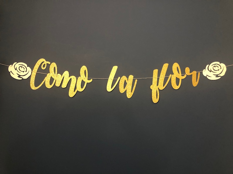 Como la flor Quintanilla two Roses Selena Selenas glitter banner