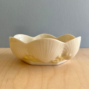 Belleek Irish Porcelain yellow shell pattern bowl made in Ireland