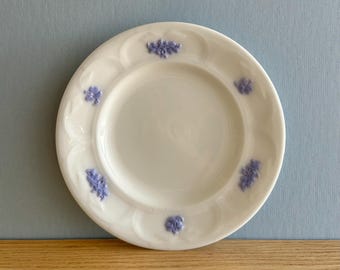 Adderley Chelsea dessert plate set of 5 blue embossed pattern from England early 1900s