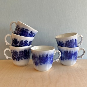 Vinranka by Gefle Blue Flow demitasse cups set of 6 Sweden