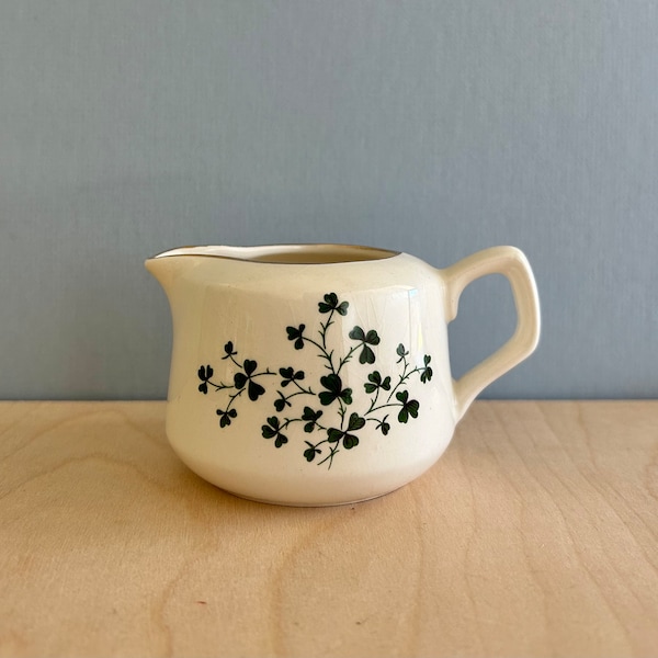 Carrigaline Pottery Shamrock pattern mini creamer made in Cork, Ireland