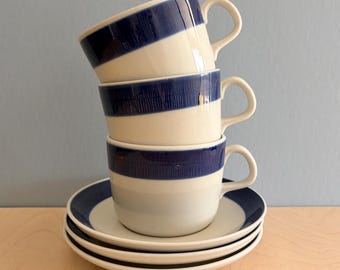 Rorstrand of Sweden Koka cups & saucers set of 3