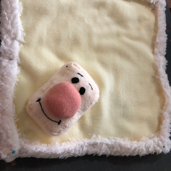 Brave Little Toaster Blanky security baby blanket fleece throw blankie lovie handmade 80s cartoon infant decor plushy adult size blanket