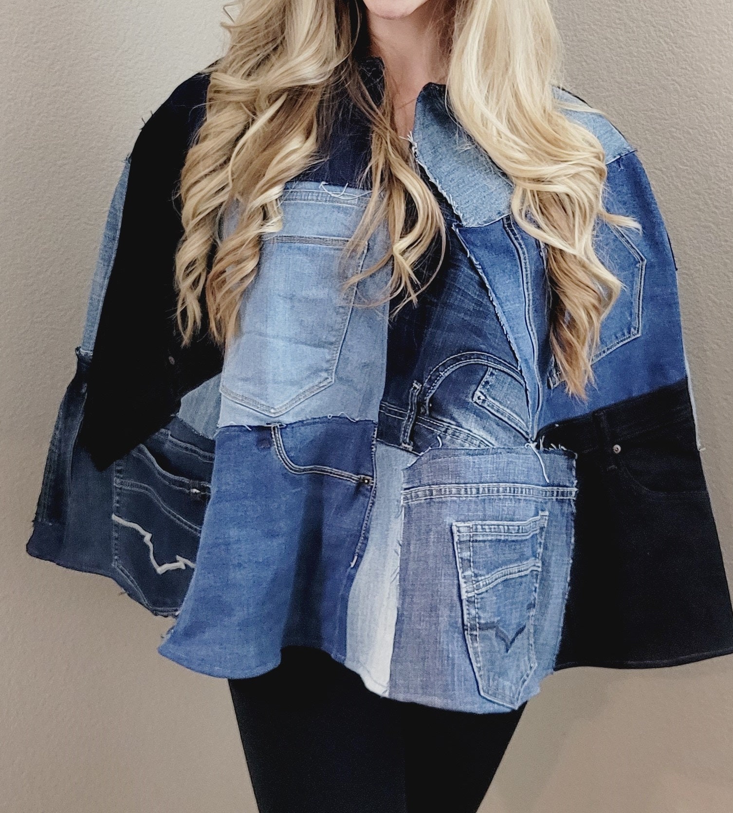 jean poncho jacket