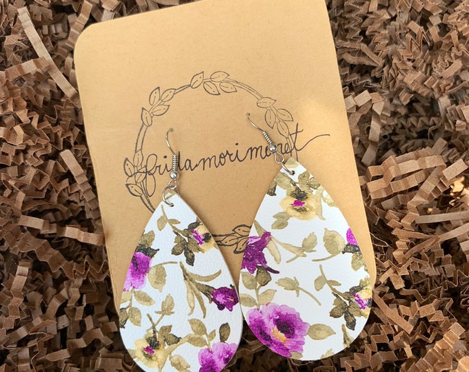Peony Leather Earrings