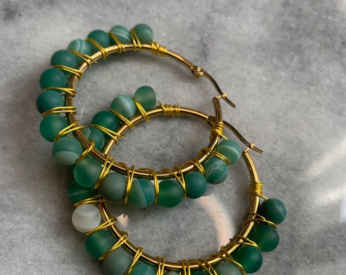 Sea Glass Inspired Hoop Earring