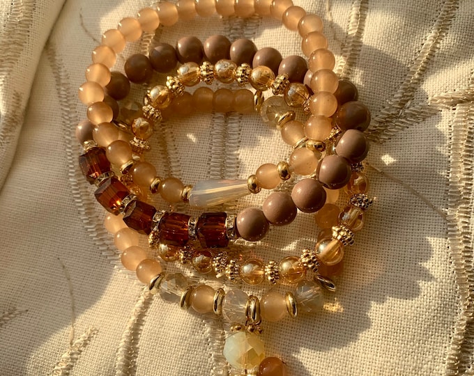 Crystal Beaded Bracelet Set