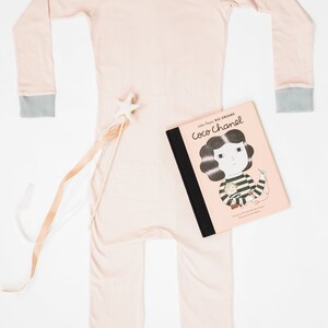 Back zipper Pink/Gray one piece pajama image 3