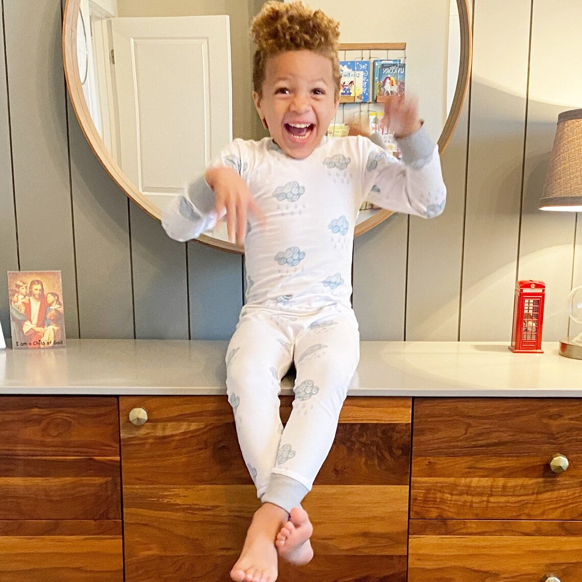 Rain print special needs pajamas Etsy