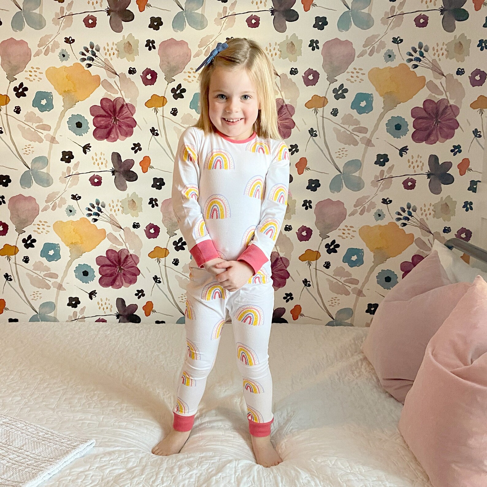 Rainbow print special needs pajamas Etsy