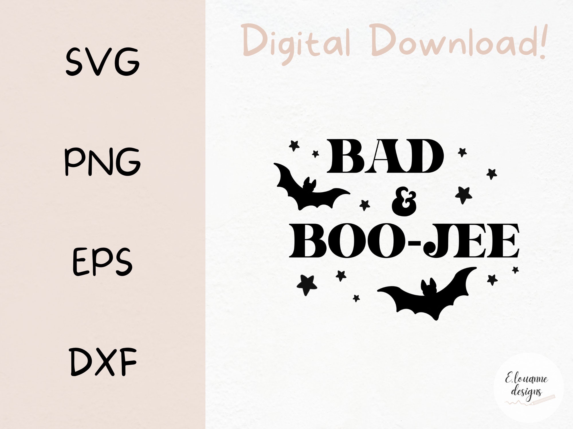 Bad and Boo-jee SVG, Halloween SVG, Digital Files, Cut File, Design for ...