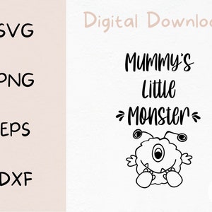Mummy&#39;s Little Monster SVG | Digital Files | Maternity SVG | Baby SVG | New Baby Svg