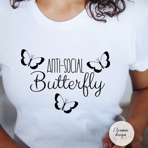 Download Anti-Social Butterfly SVG PNG Eps DXF Cut Files Cricut | Etsy