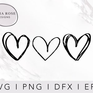 Heart Bundle SVG, Hand Drawn Hearts SVG, Doodle Hearts Svg, Hearts SVG, Cricut Cut Files, Digital Cut Files