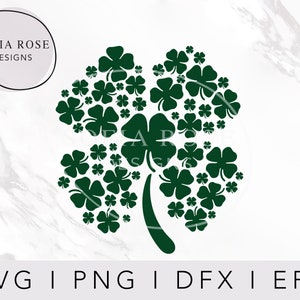 Four Leaf Clover SVG, Shamrock SVG, St. Patrick’s Day SVG, Irish Svg, Cricut Svg, Cricut Cut Files, Digital Cut Files