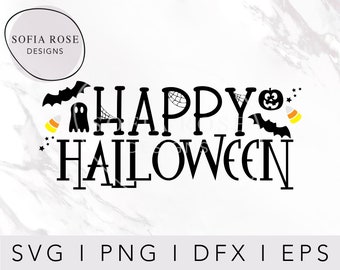 Happy Halloween SVG, Halloween SVG, Halloween Vibes SVG, Bat Svg, Candy Svg, Pumpkin Svg, Ghost Svg, Cricut Cut files, Digital cut files