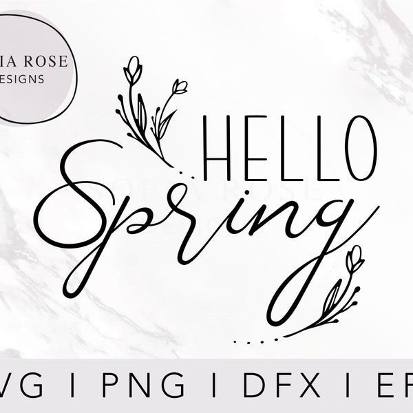 Spring SVG, Hello Spring SVG, Spring Blooms Svg, Spring Time SVG, Welcome Spring Svg, Digital Download, Cricut Cut Files, Digital Cut Files