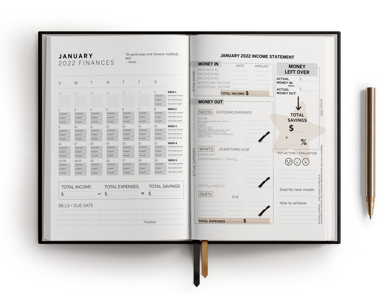 Monthly Budget Planner 2024 Daily Weekly Financial Planner Saving Money Budget Book Expense Tracker Notebook Bill Organizer Pockets image 4