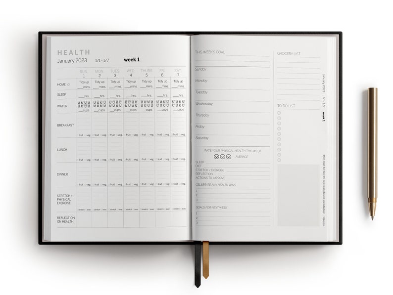 2024 Wellness Planner Self Care Journal Stress Relief Happiness Food, Fitness, Mental Health, Wellness Journal 2024 Planner image 3