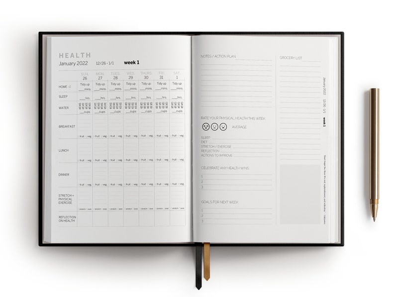 Self Care Journal 2024 Stress Relief Happiness Wellness Planner Food, Fitness, Mental Health, Wellness Journal Gratitude Planner 2024 image 4