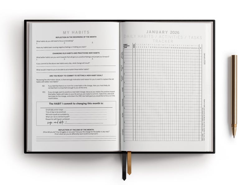 2026 Daily Planner: Hardcover Weekly & Monthly Habit Tracker image 5